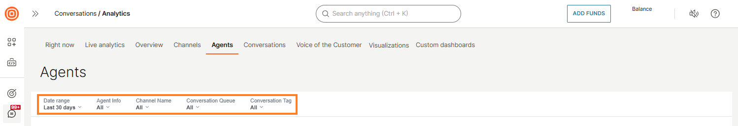 Advanced analytics - Filter data
