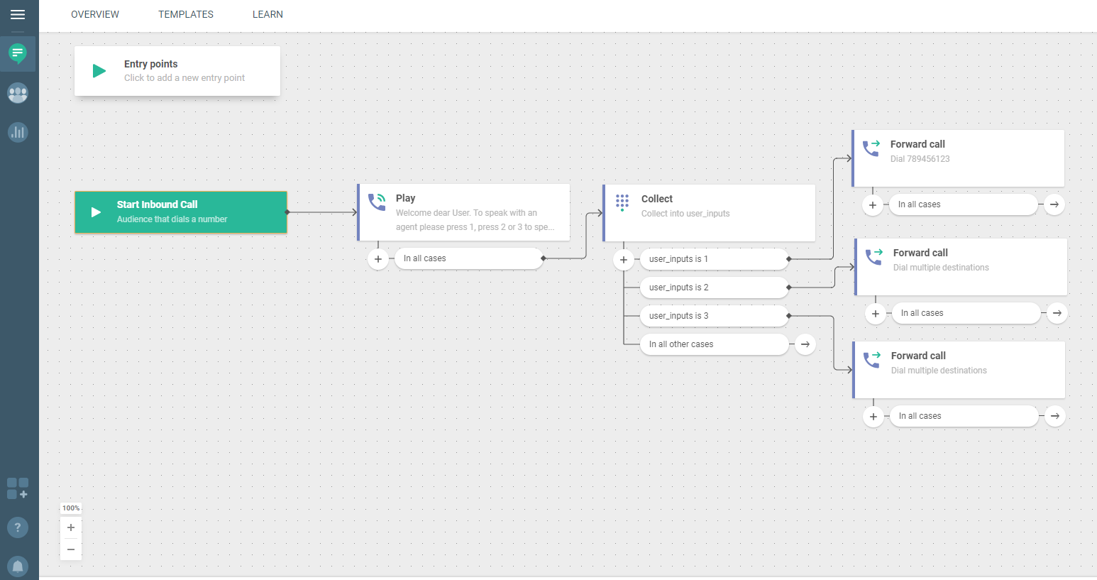 Flow use case - Improve Customer Care Responsiveness - use play and collect elements