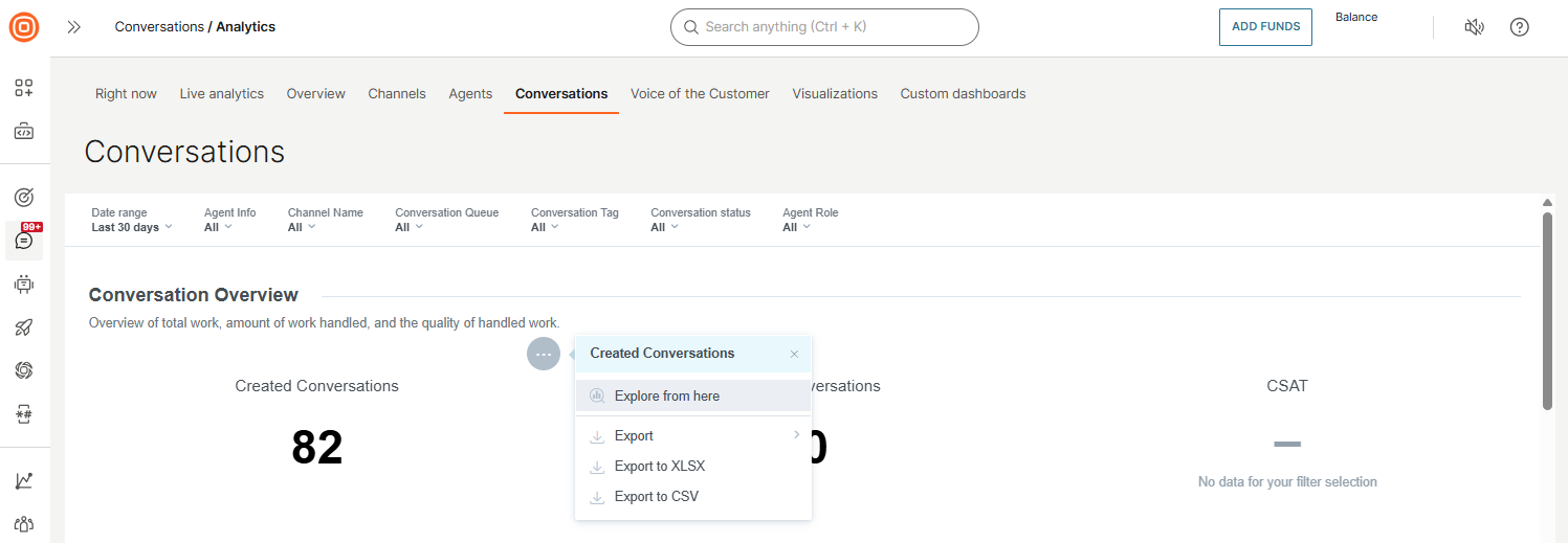 Conversations - Edit existing report