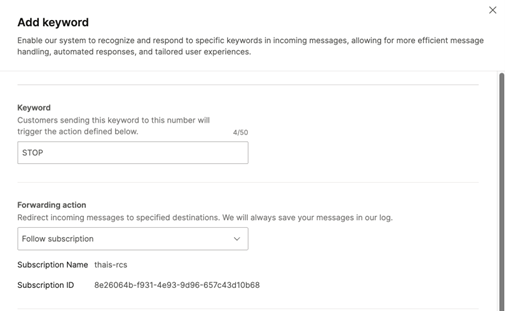 Add to blocklist keyword configuration