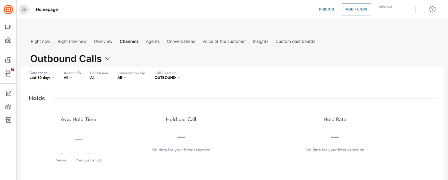 Advanced Analytics - Outbound calls holds