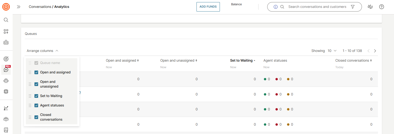Right now new - Arrange queues