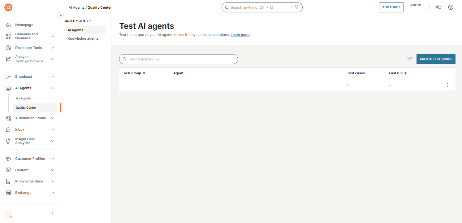 AI agents quality center