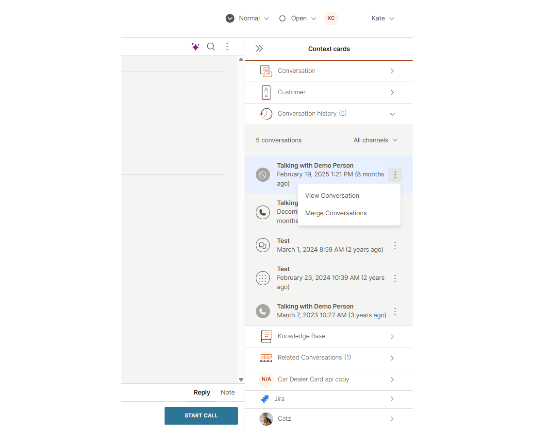Merge and view conversations