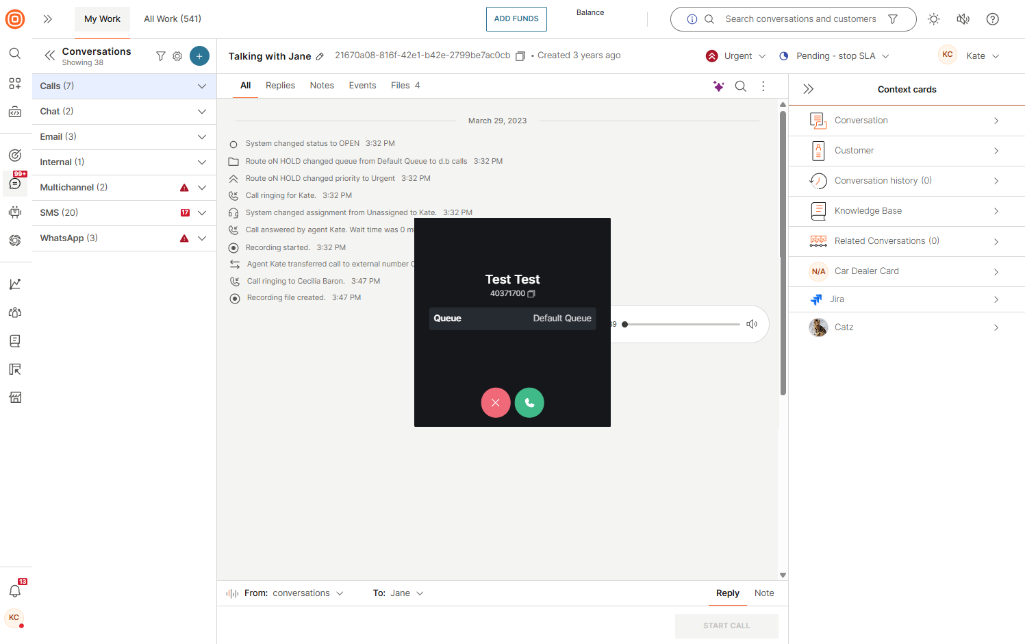 Calls - Receive a call