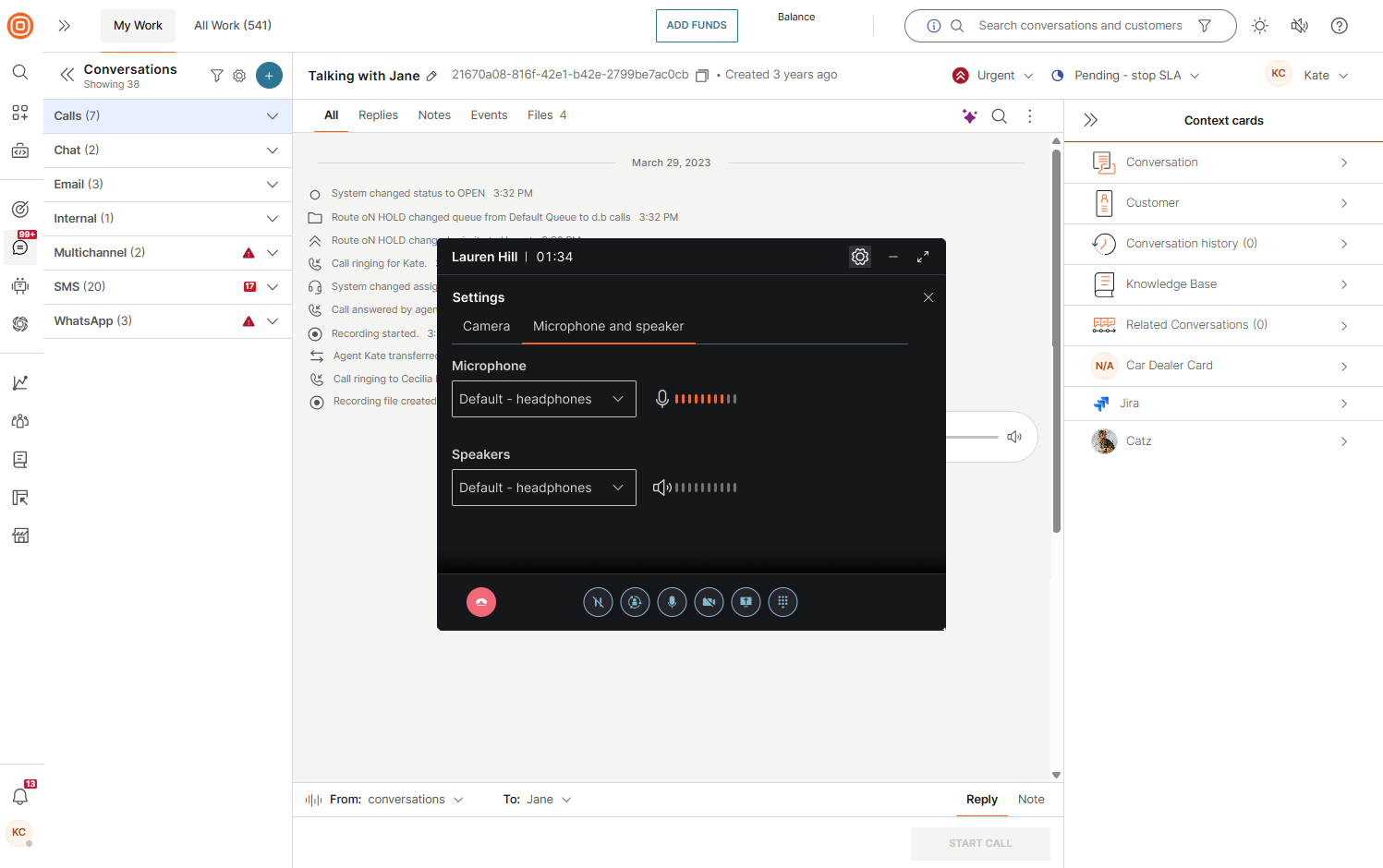 Calls - Microphone options