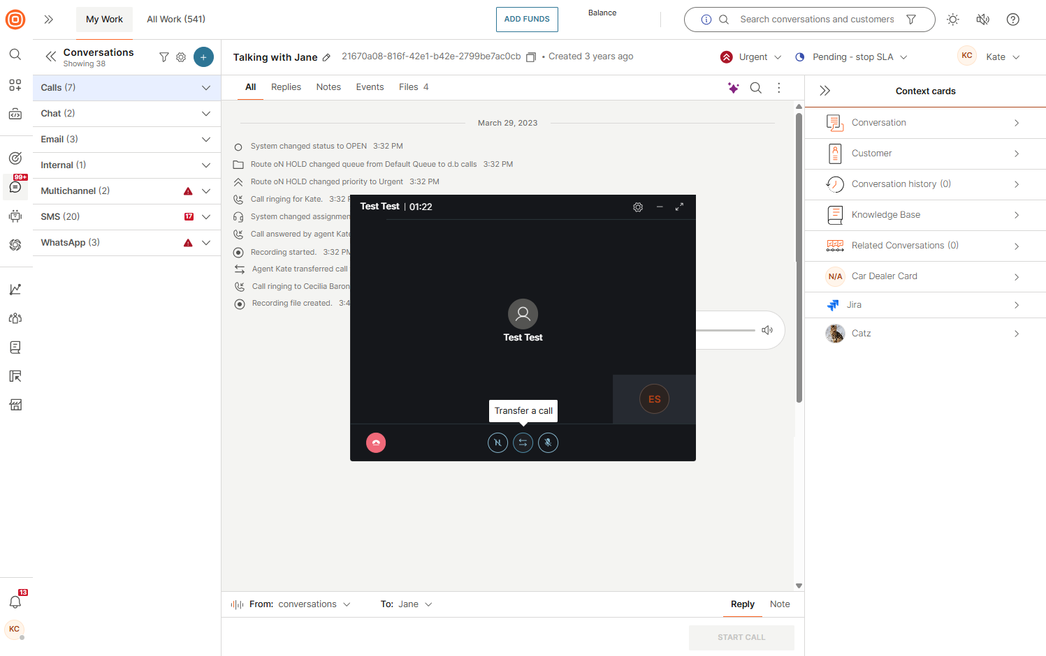 Calls - Transfer to external number