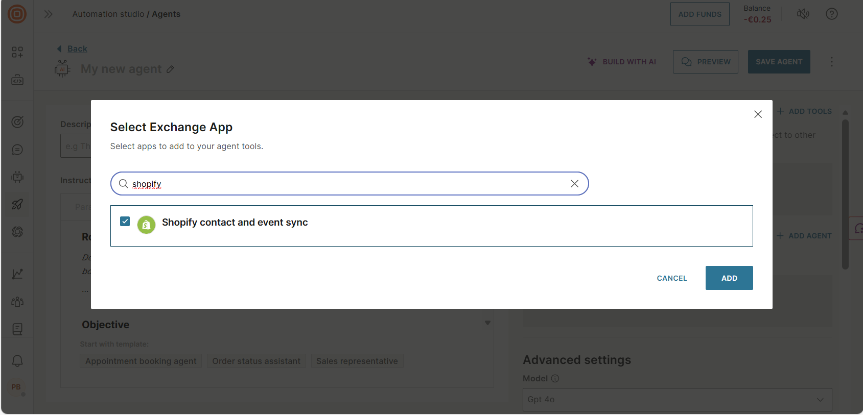Image that shows how to add an integration