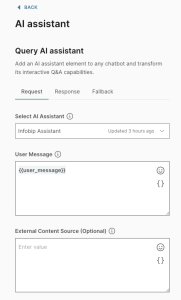 Configure AI assistant element