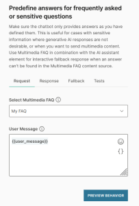 Configure the Request tab in the element
