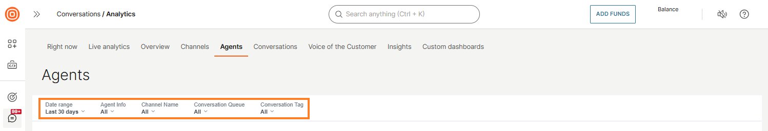 Advanced analytics - Filter data