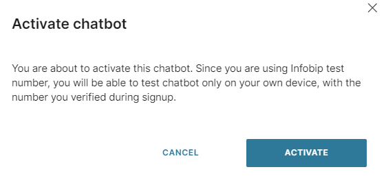 Chatbot uses a test sender