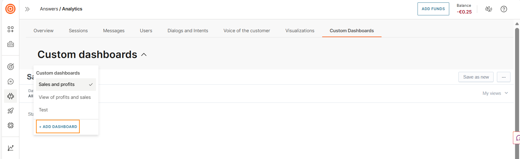 Image that shows how to create a custom dashboard