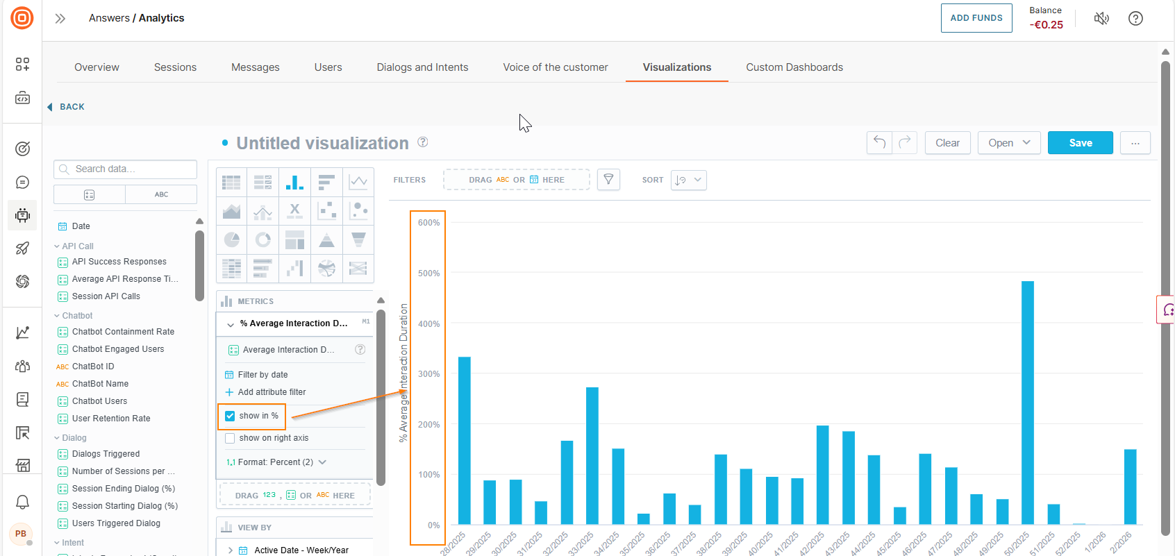 Image that shows how to display filter as percentage