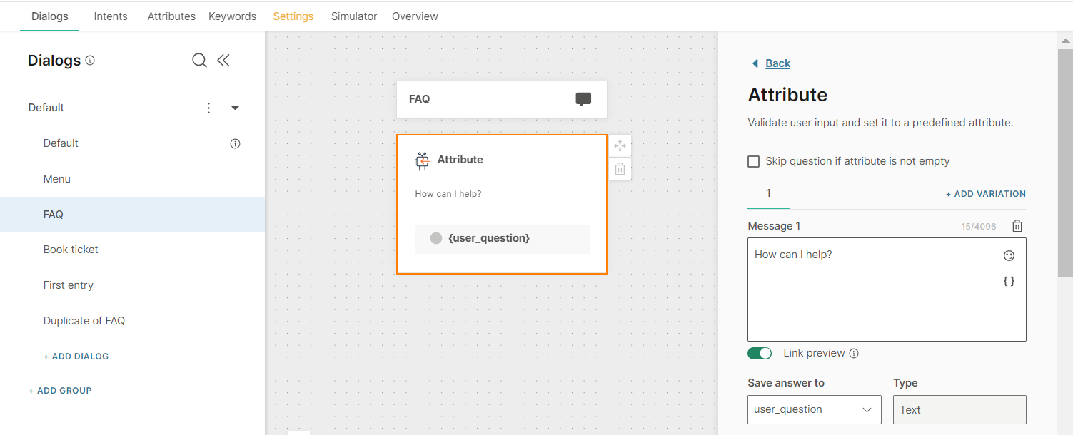 Add an attribute to capture the end user's query