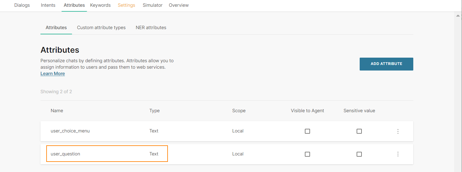 Create attribute to capture end user's query