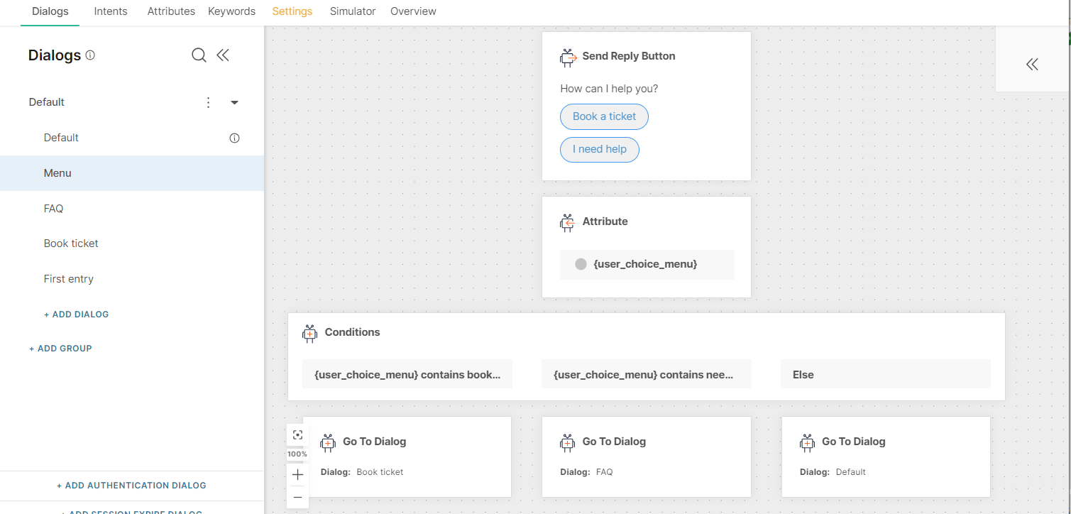 Route to the dialog that contains the AI Assistant element