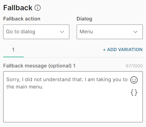 Configure the Fallback options