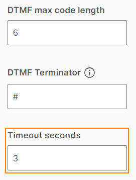 DTMF code timeout