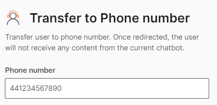 Transfer to phone number