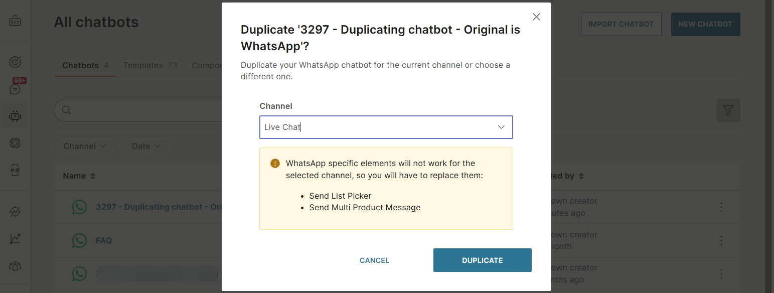 Choose the channel