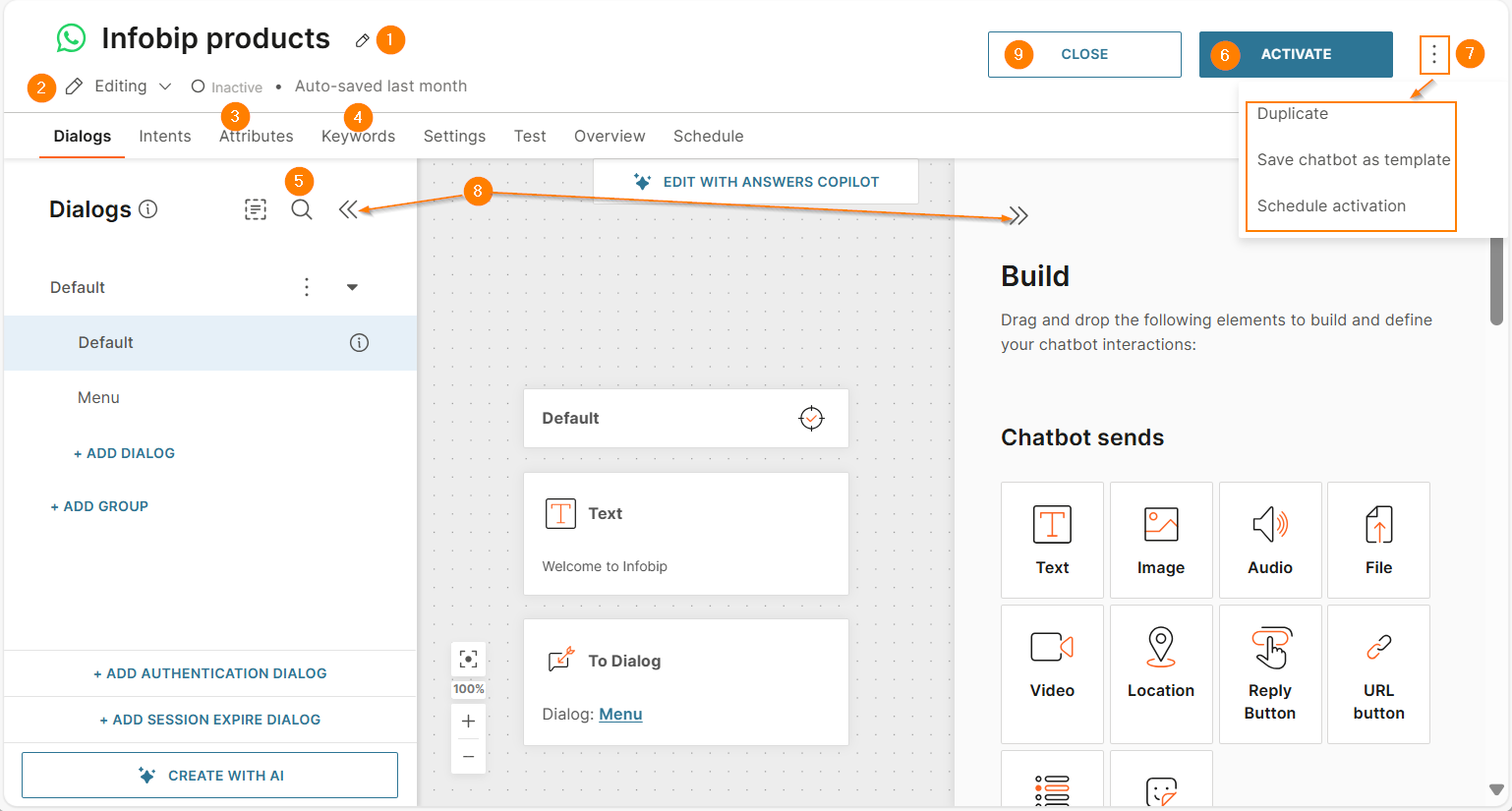 How to use the chatbot editor