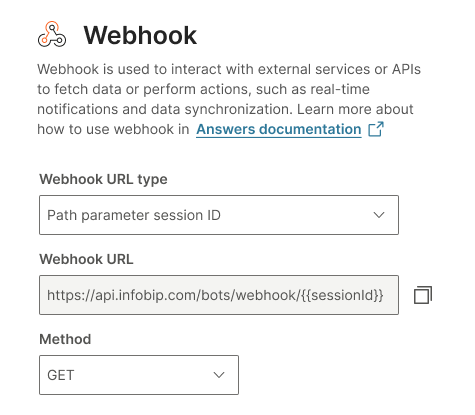 Configure the fields in the Webhook element