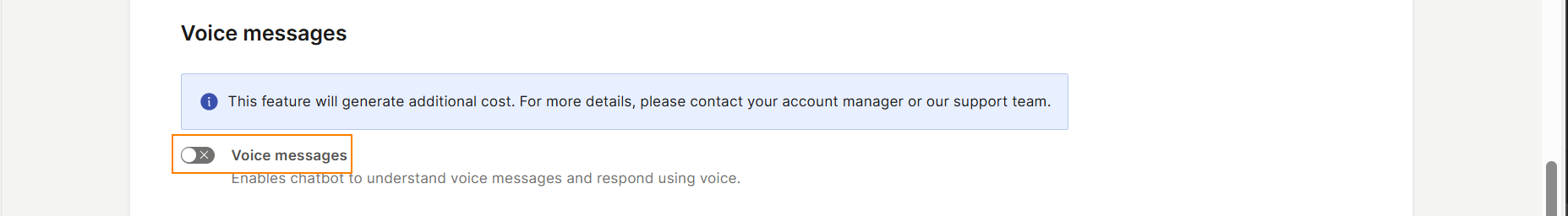 Select language and voice options