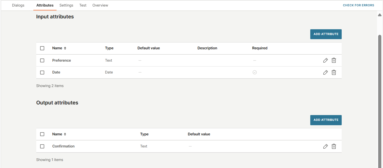 Attributes are created