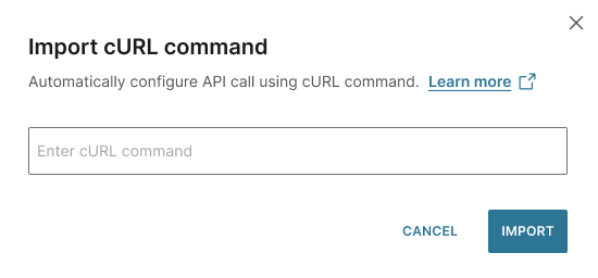 Enter cURL command