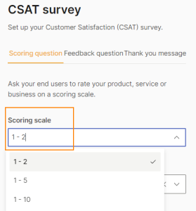 Scoring scale