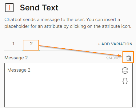 Delete message variation