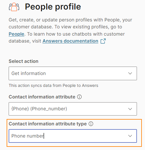 Configure the contact information