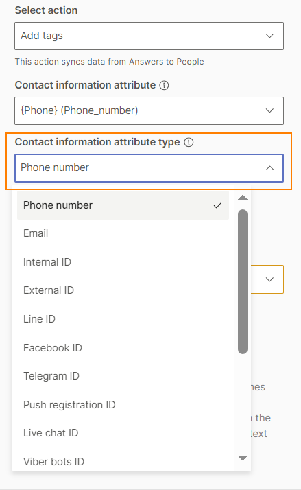 Configure the contact information