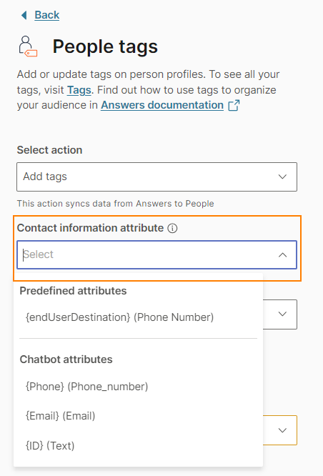 Configure the contact information