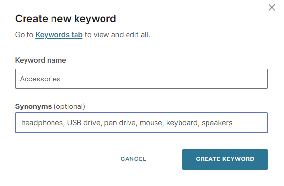 Create new keyword