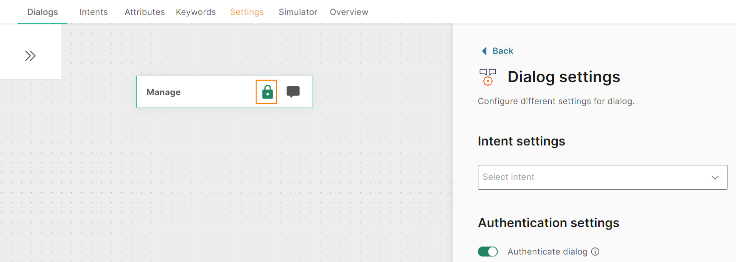 Lock symbol indicates authenticated dialog