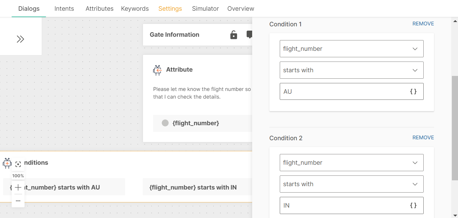 Add a branch to the Conditions element