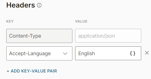 Request header - key-value pair