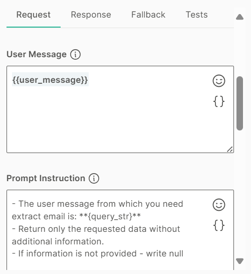 Configure the prompt instruction