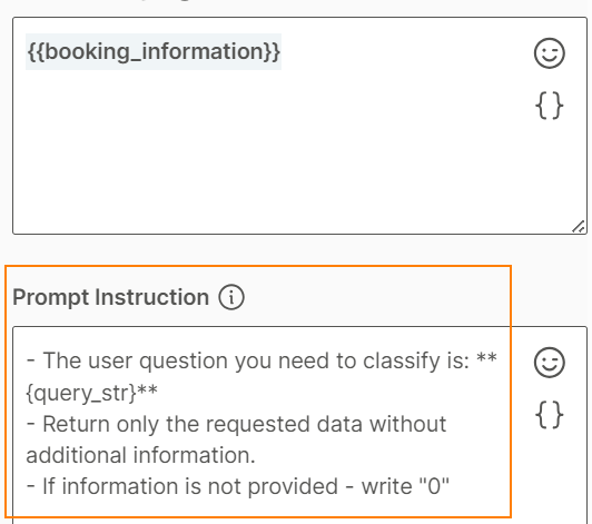 Configure the prompt instruction