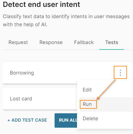 Run the test case