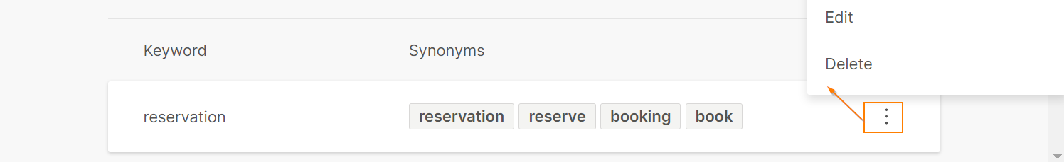 Edit or delete a keyword