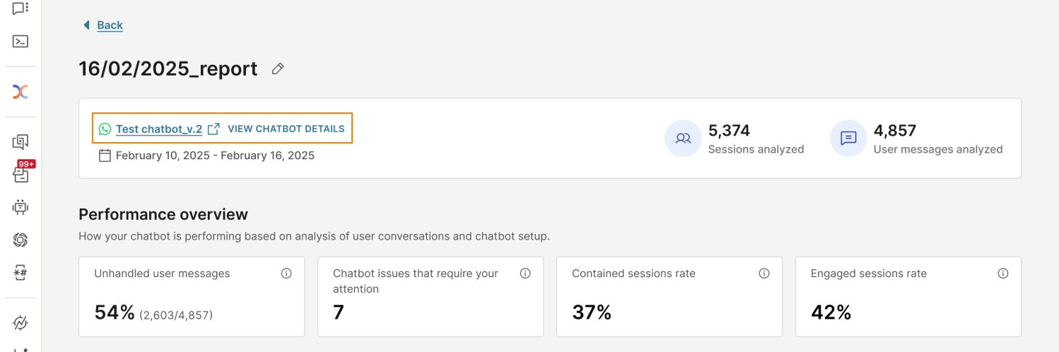 View chatbot details