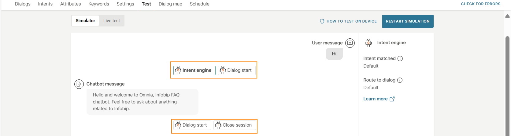 Image that shows the chat with conversation log enabled