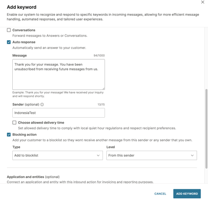 Blocking action - Add to blocklist