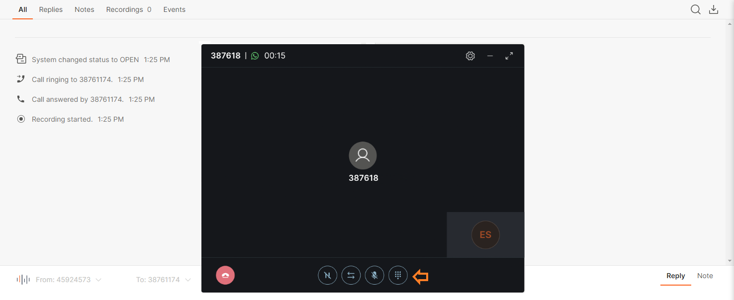 Calls - Dial pad
