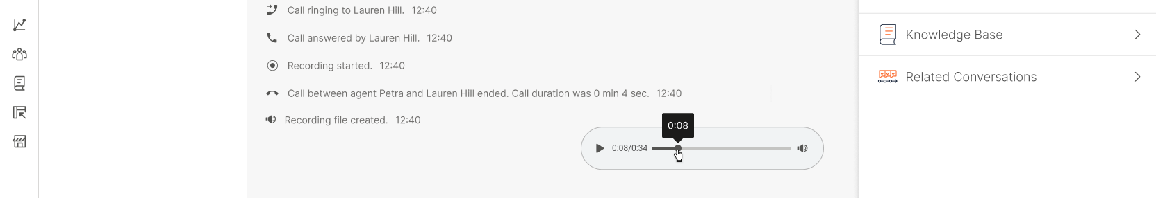 Calls - Recordings seek option