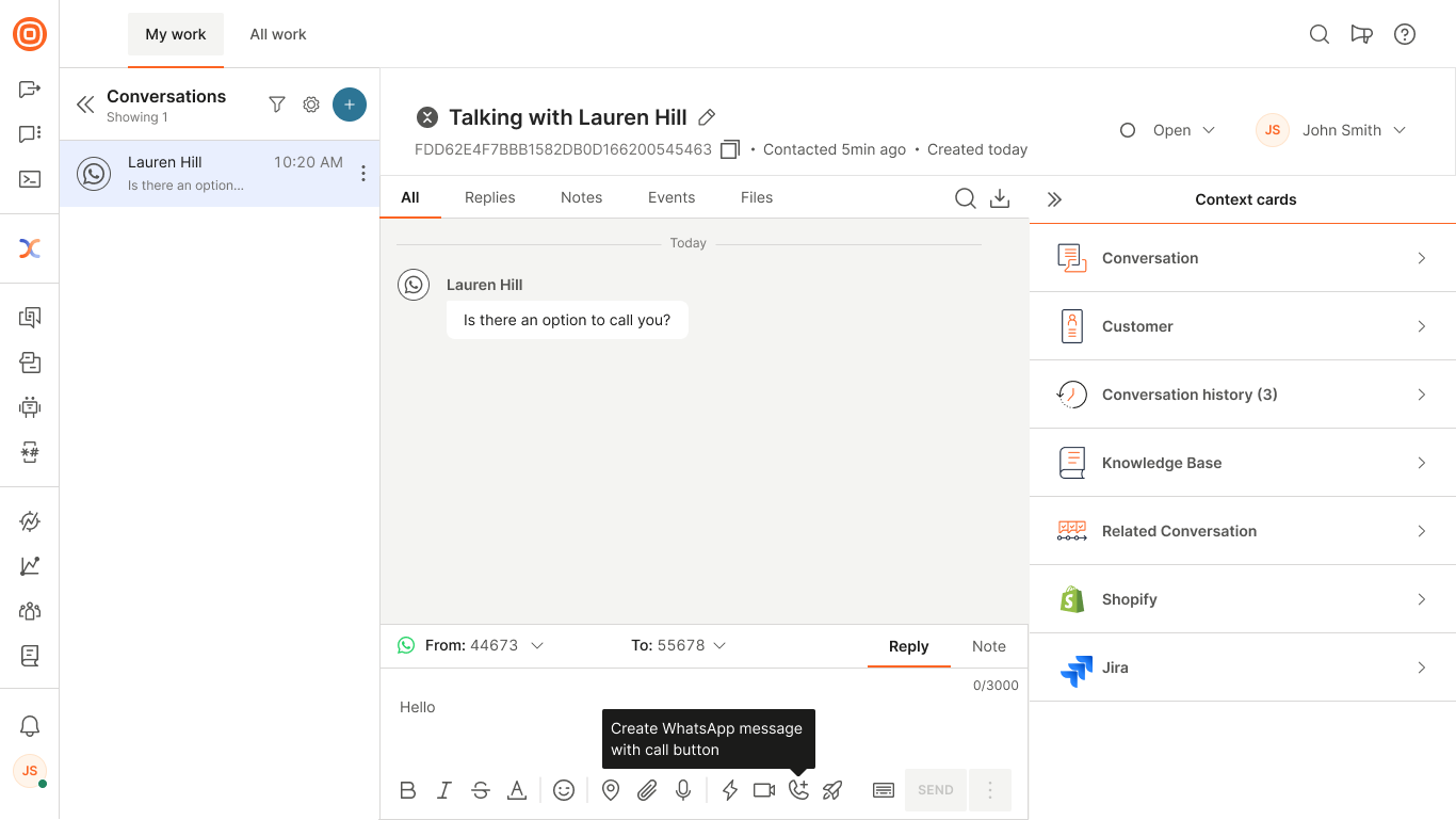 Calls - WhatsApp interactive call