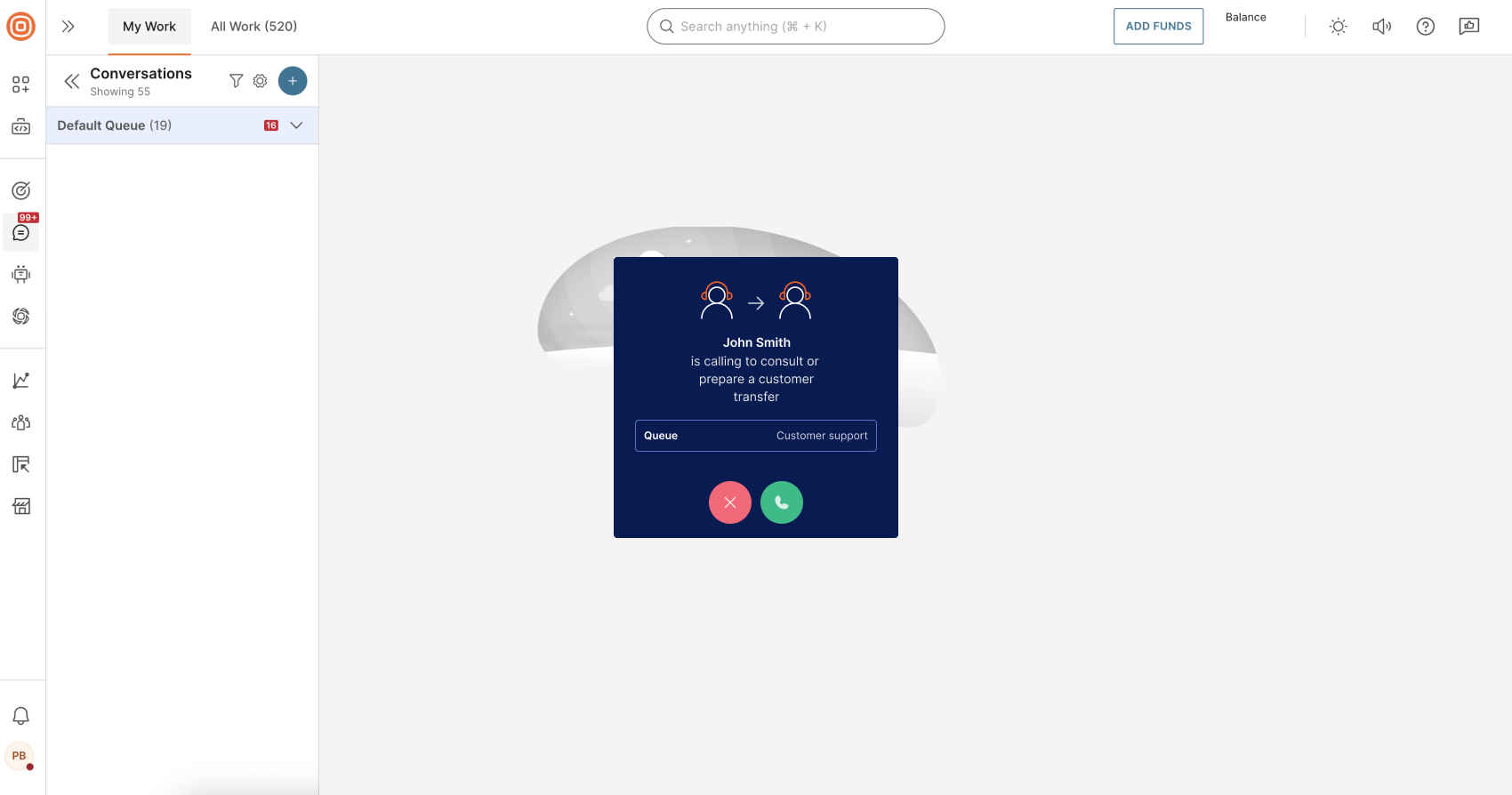 Calls - Warm transfer details